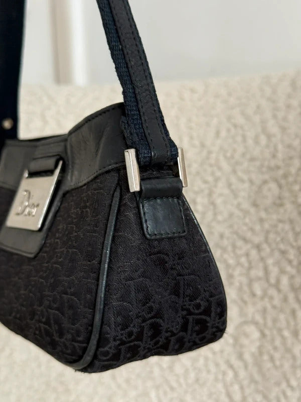 dior black trotter monogram mini columbus shoulder bag
