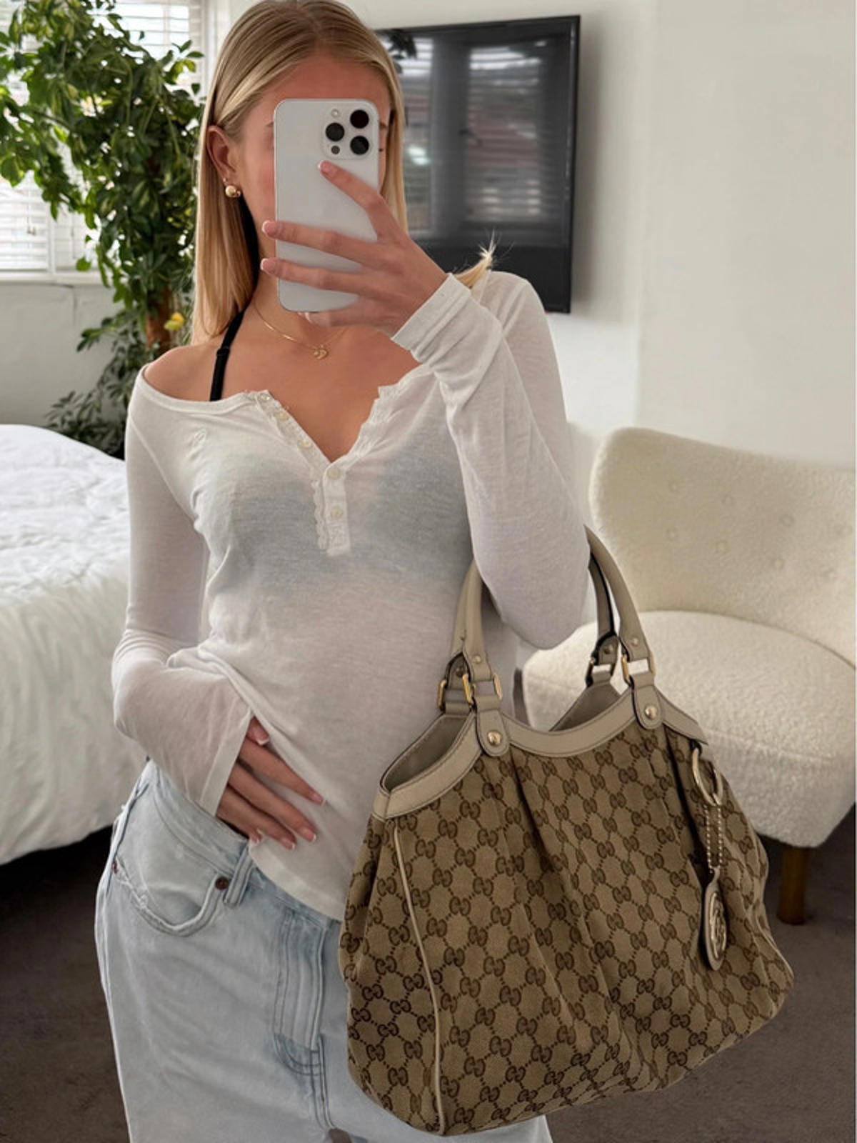 Gucci Sukey Medium GG Canvas Tote