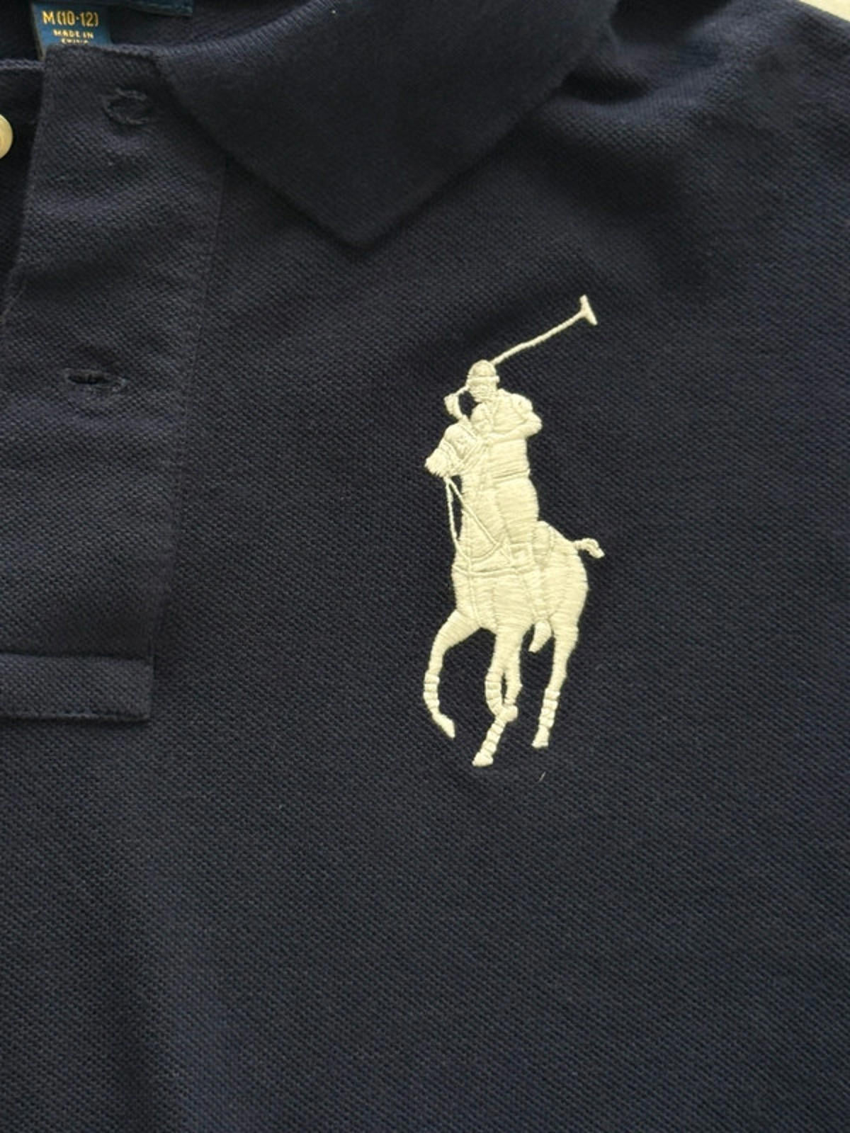 Polo Ralph Lauren navy long sleeve polo top