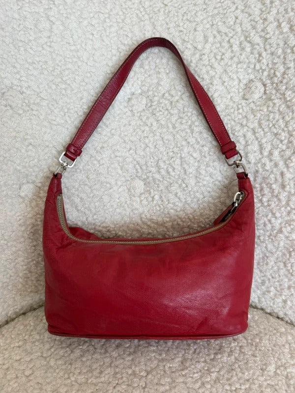 prada red leather shoulder bag