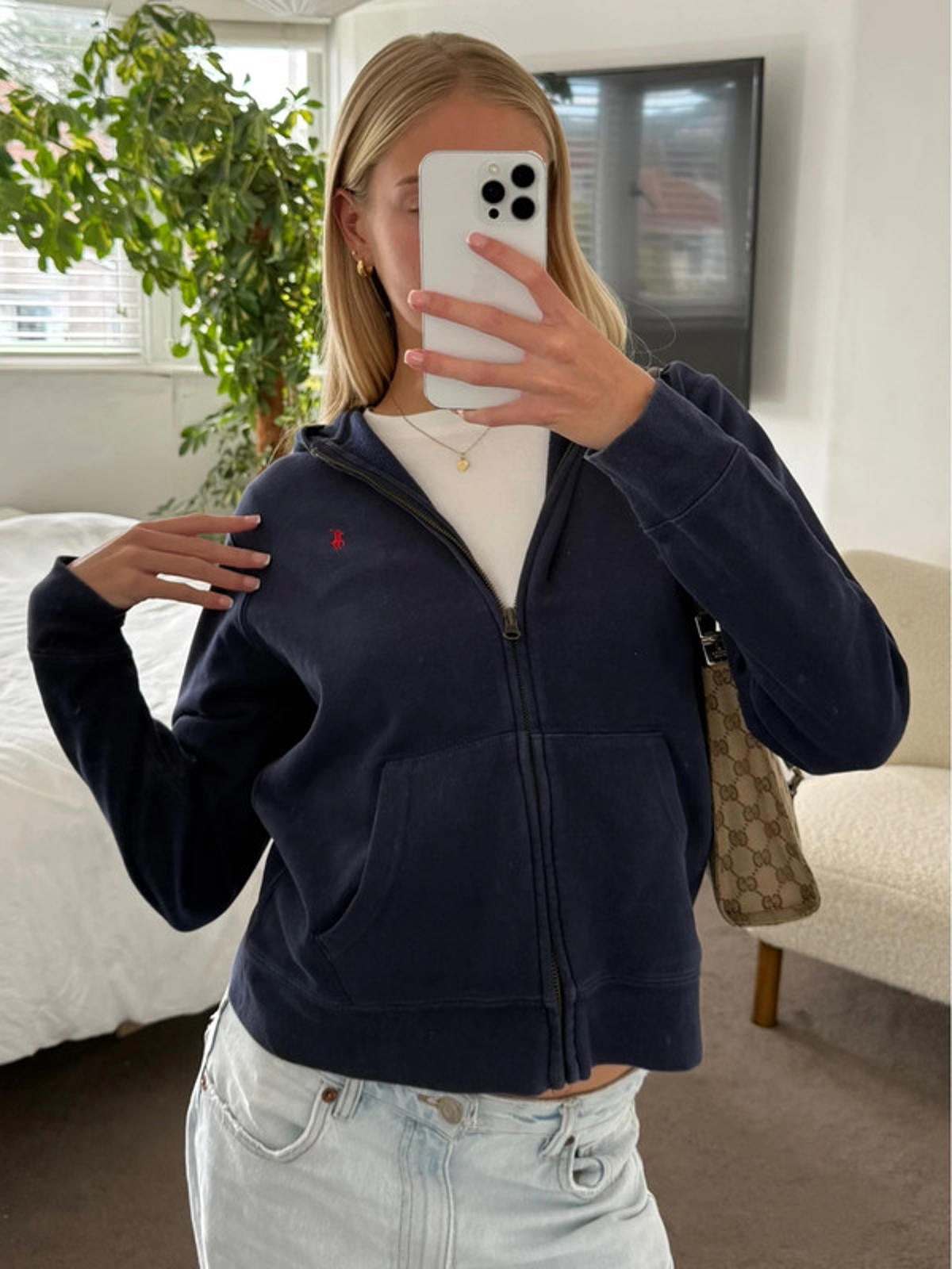 Polo Ralph Lauren navy zip-up hoodie