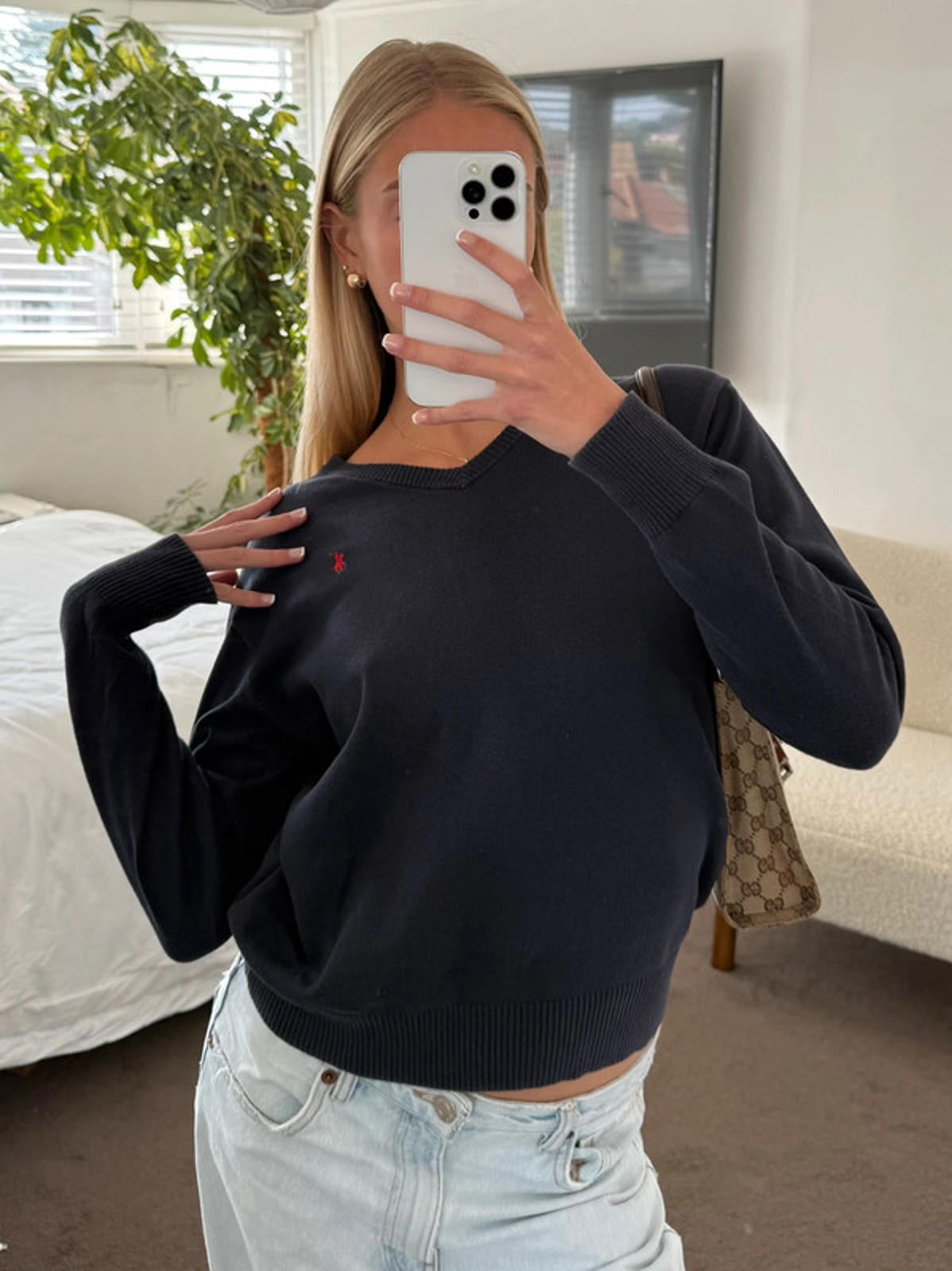 Polo Ralph Lauren navy v-neck jumper