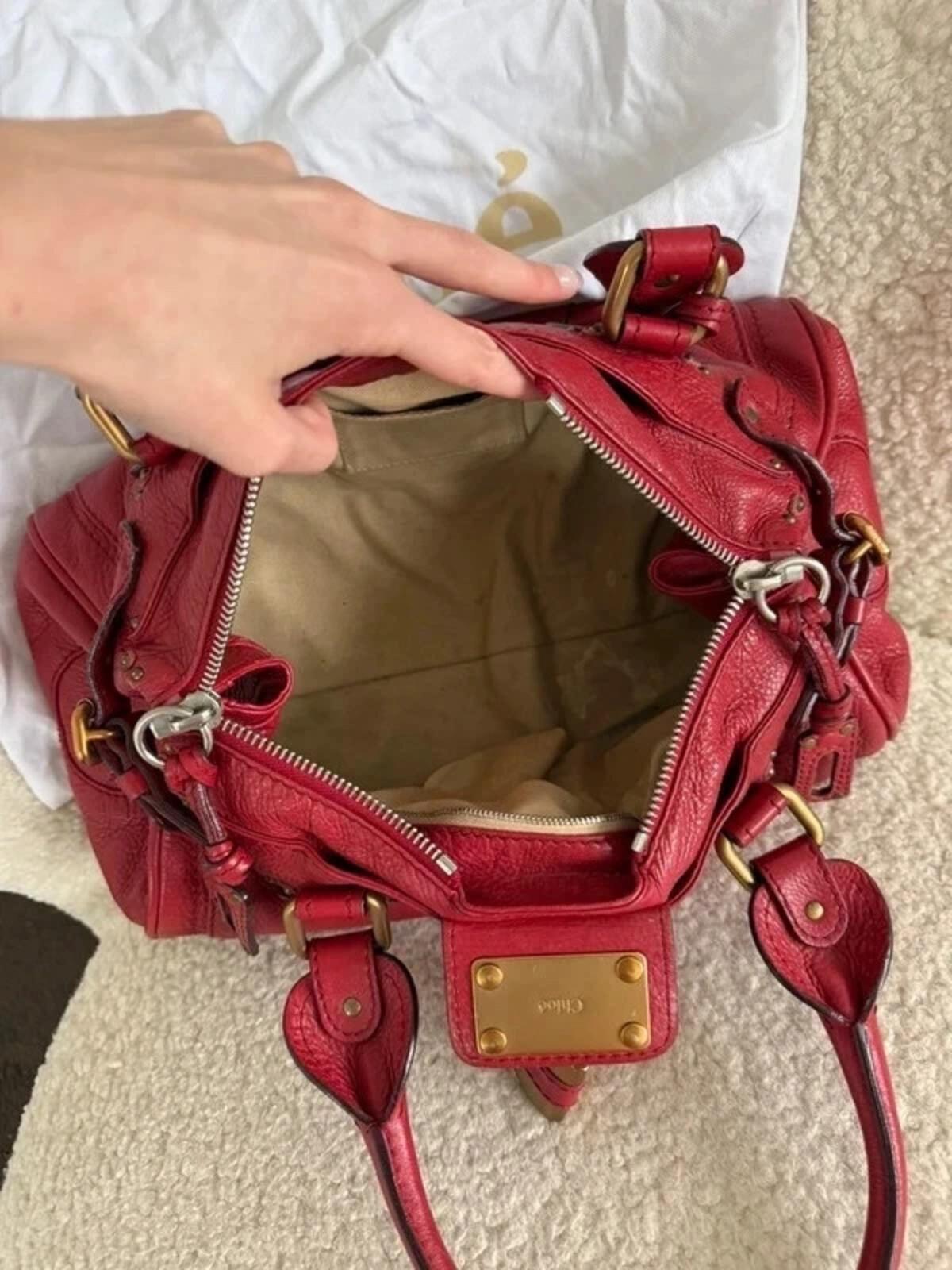 Chloé Paddington leather handbag in red