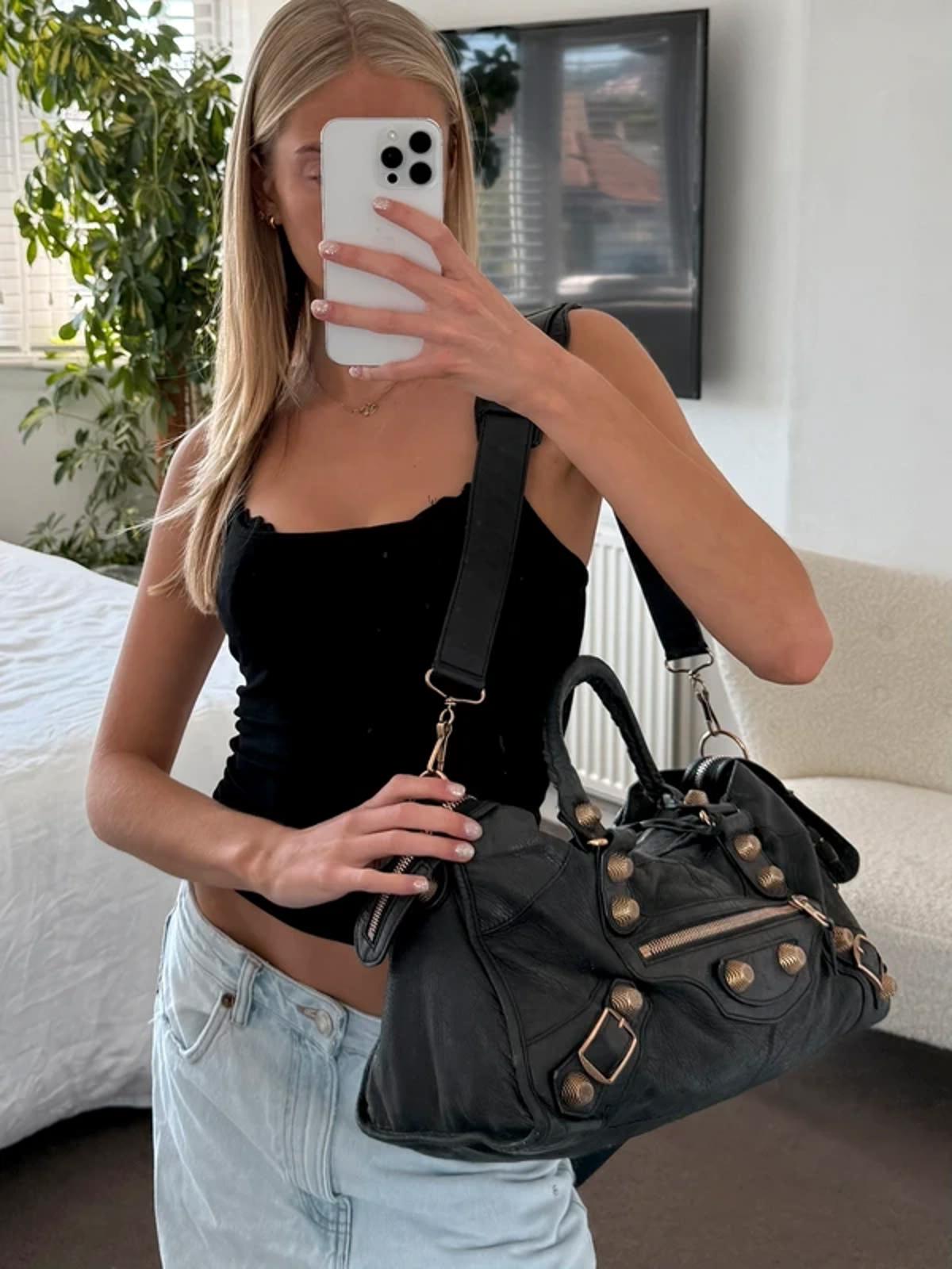 Balenciaga City Bag Black Leather Giant Hardware