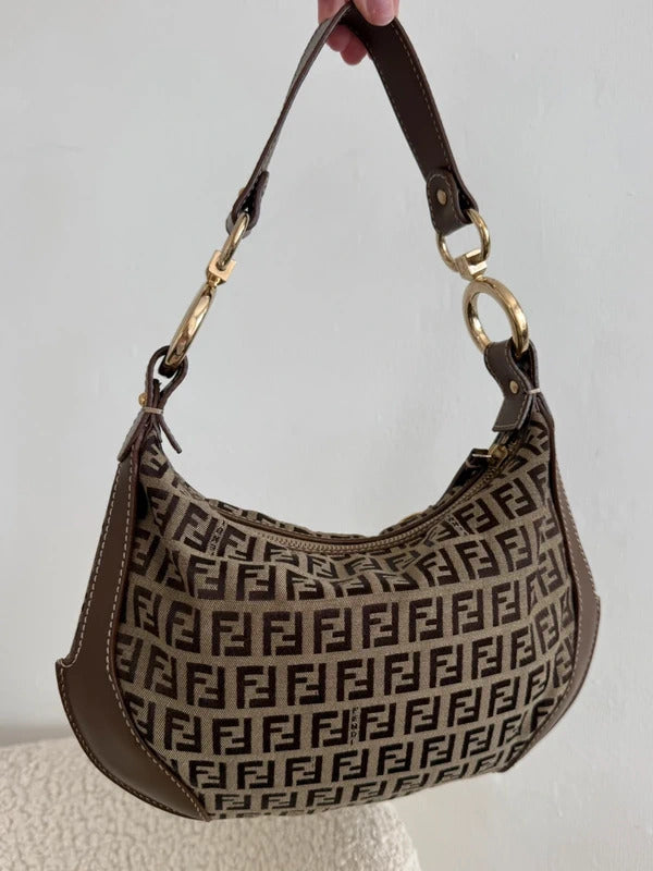 fendi zucca mini shoulder bag brown