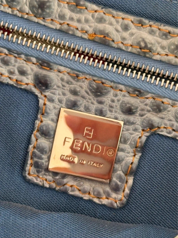Fendi Denim Baguette Shoulder Bag