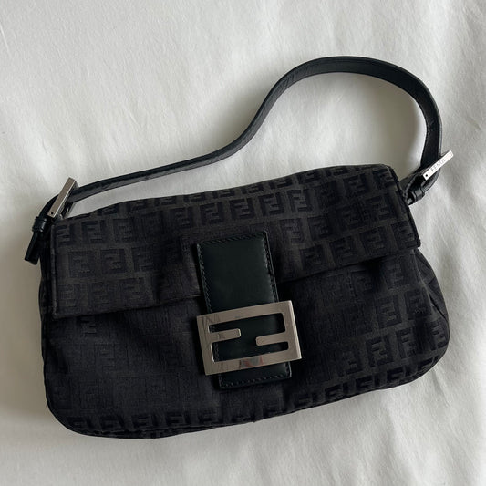 Fendi Zucchino Flap Baguette Bag