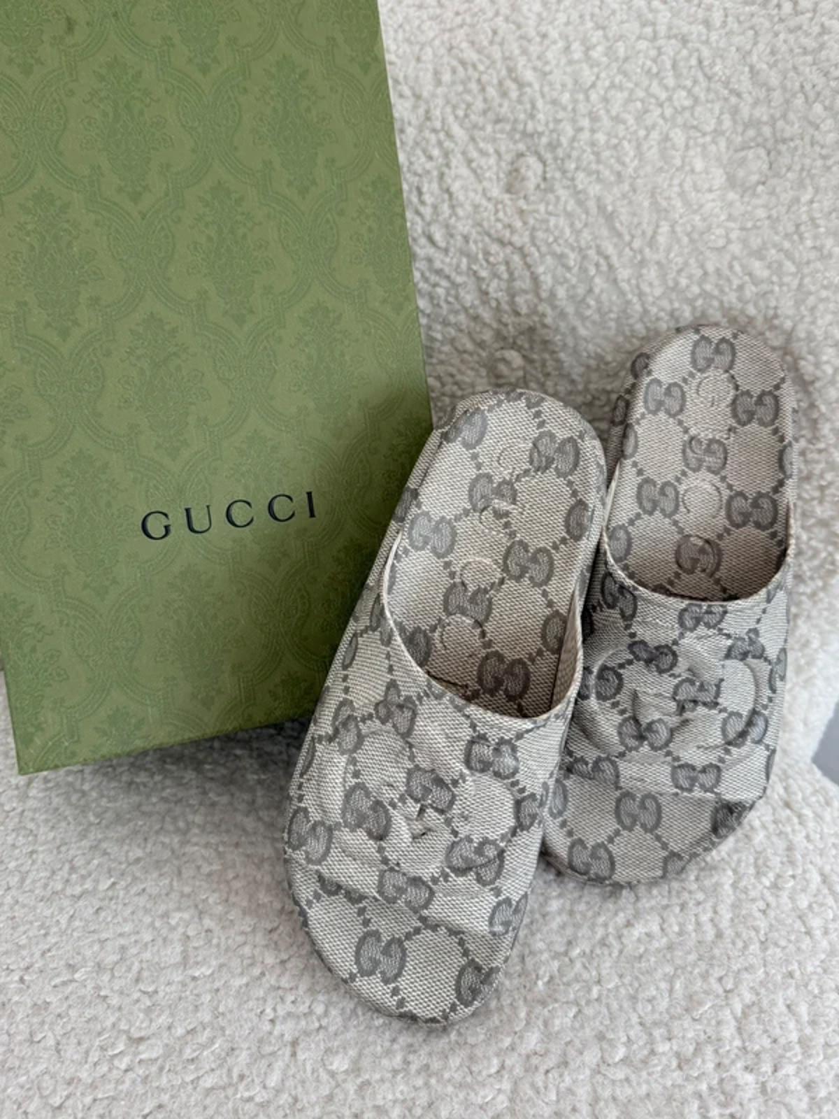 Gucci GG monogram platform slides
