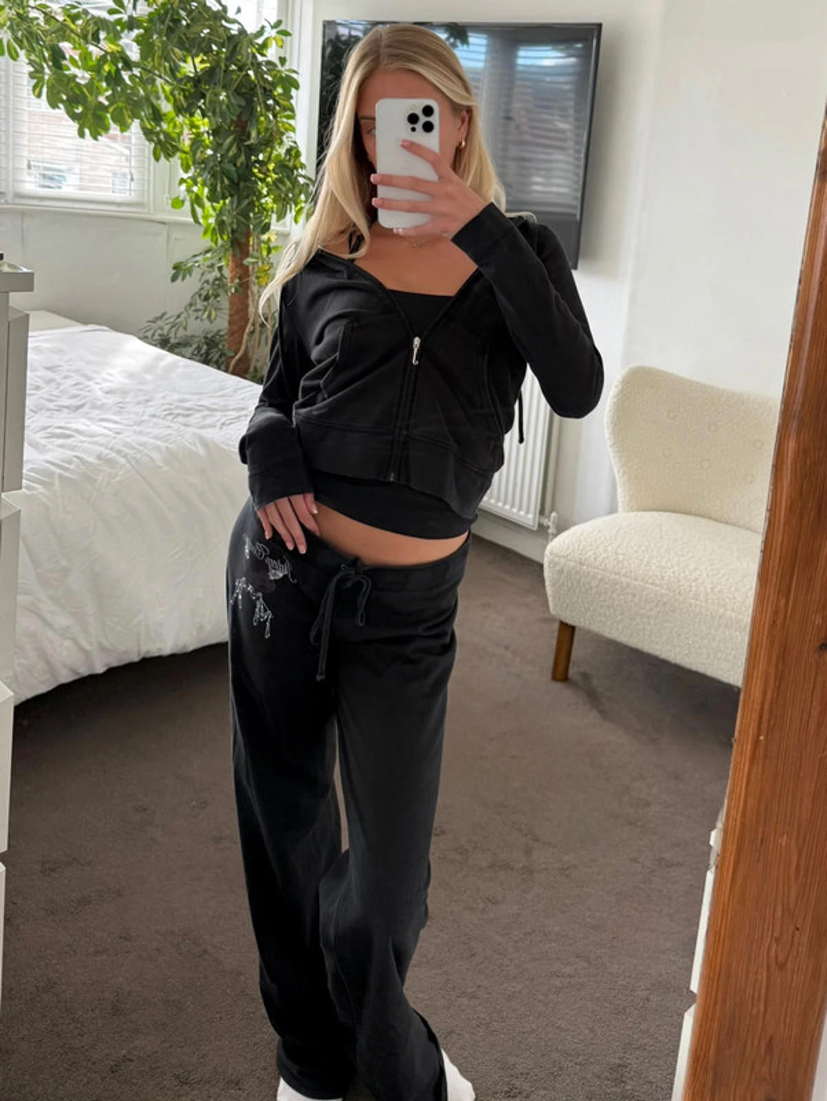 Juicy Couture black embellished tracksuit set