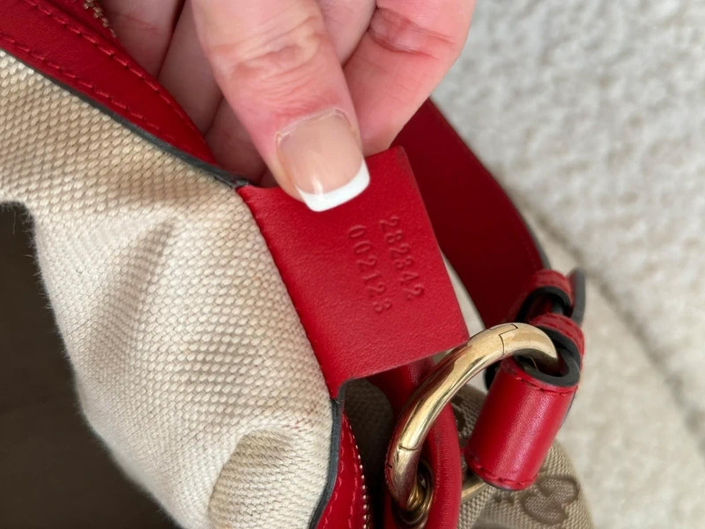 Gucci GG canvas Valentine top handle bag