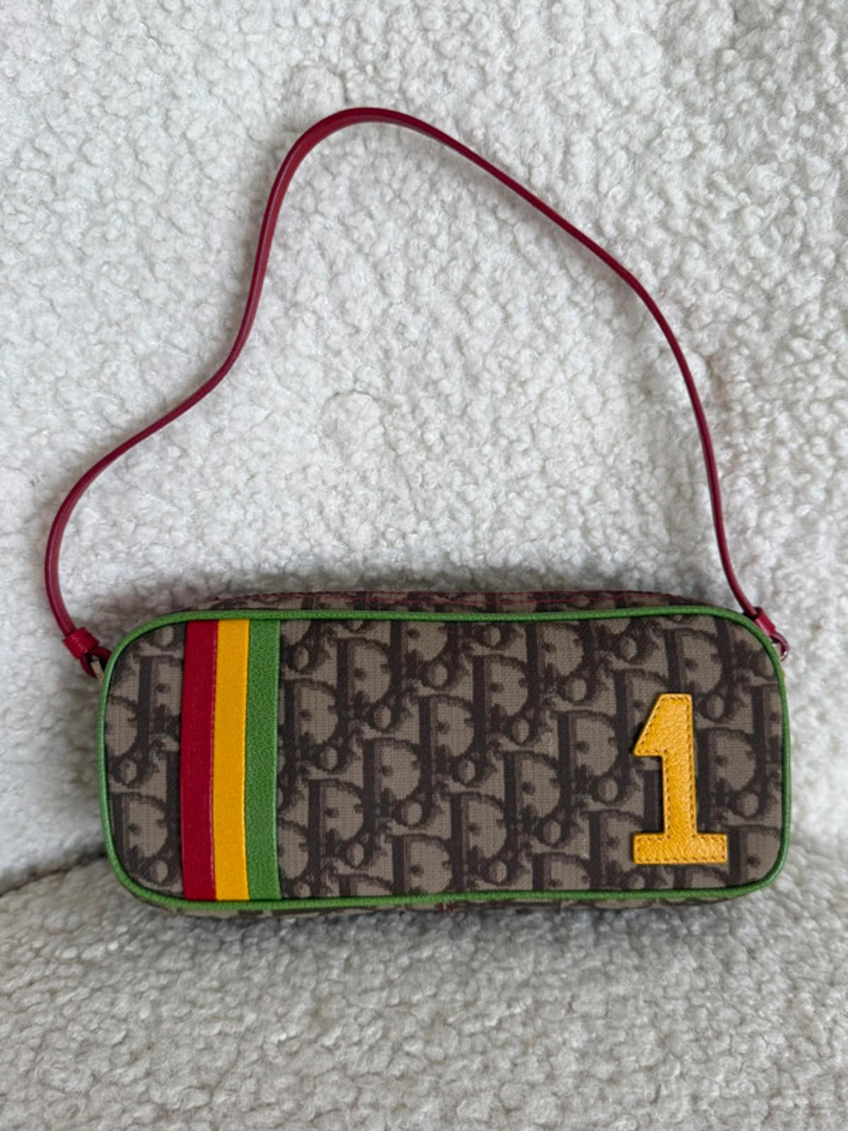 Christian Dior Rasta-Colour Trotter Monogram Mini Pochette Bag