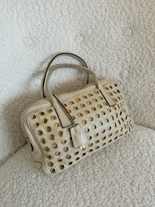 Vintage Prada Grommet Bauletto Bag