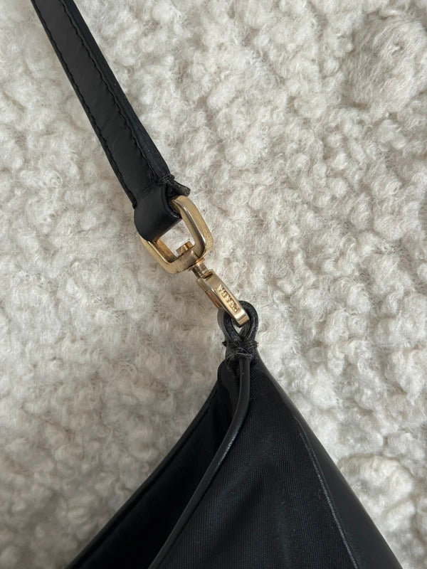 prada black nylon shoulder bag