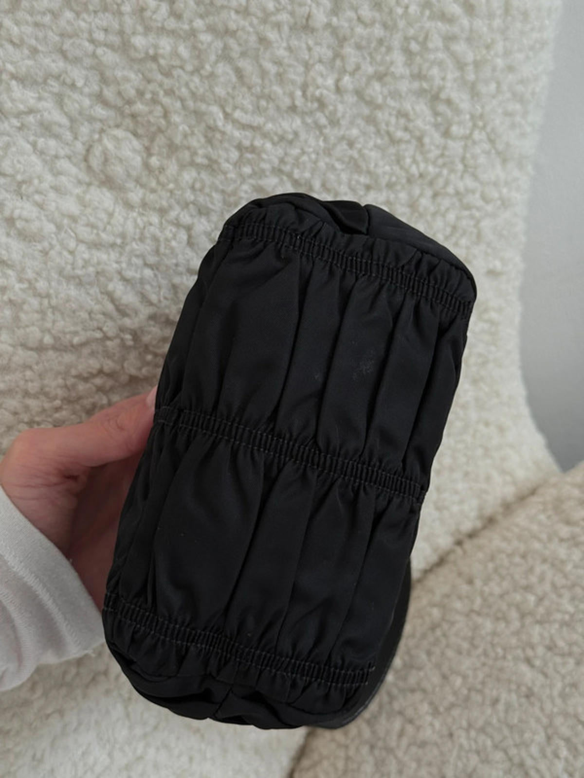 Prada Tessuto Ruched Nylon Mini Shoulder Bag