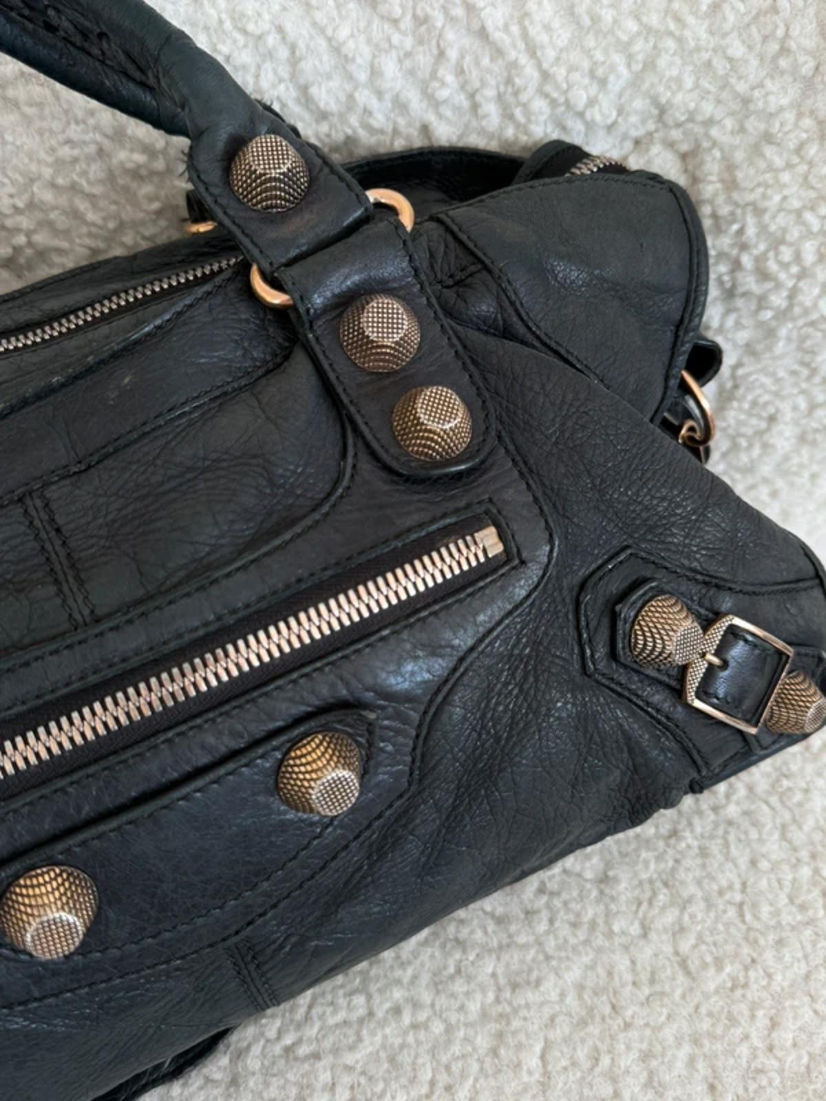 Balenciaga City Bag Black Leather Giant Hardware