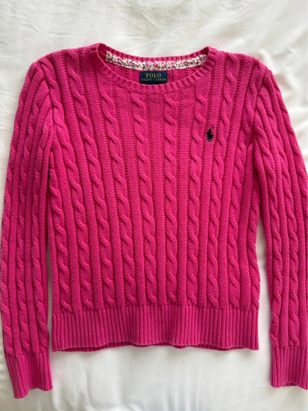 Ralph Lauren Hot pink cable knit sweater