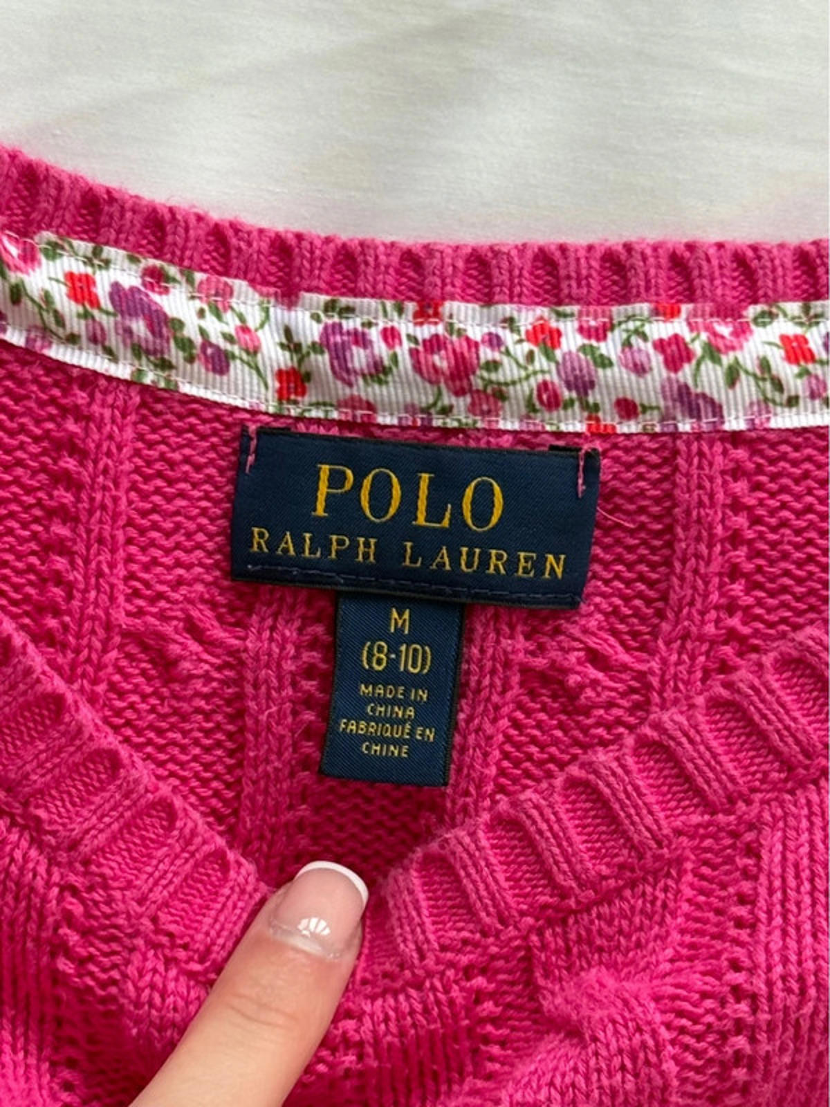 Ralph Lauren Hot pink cable knit sweater