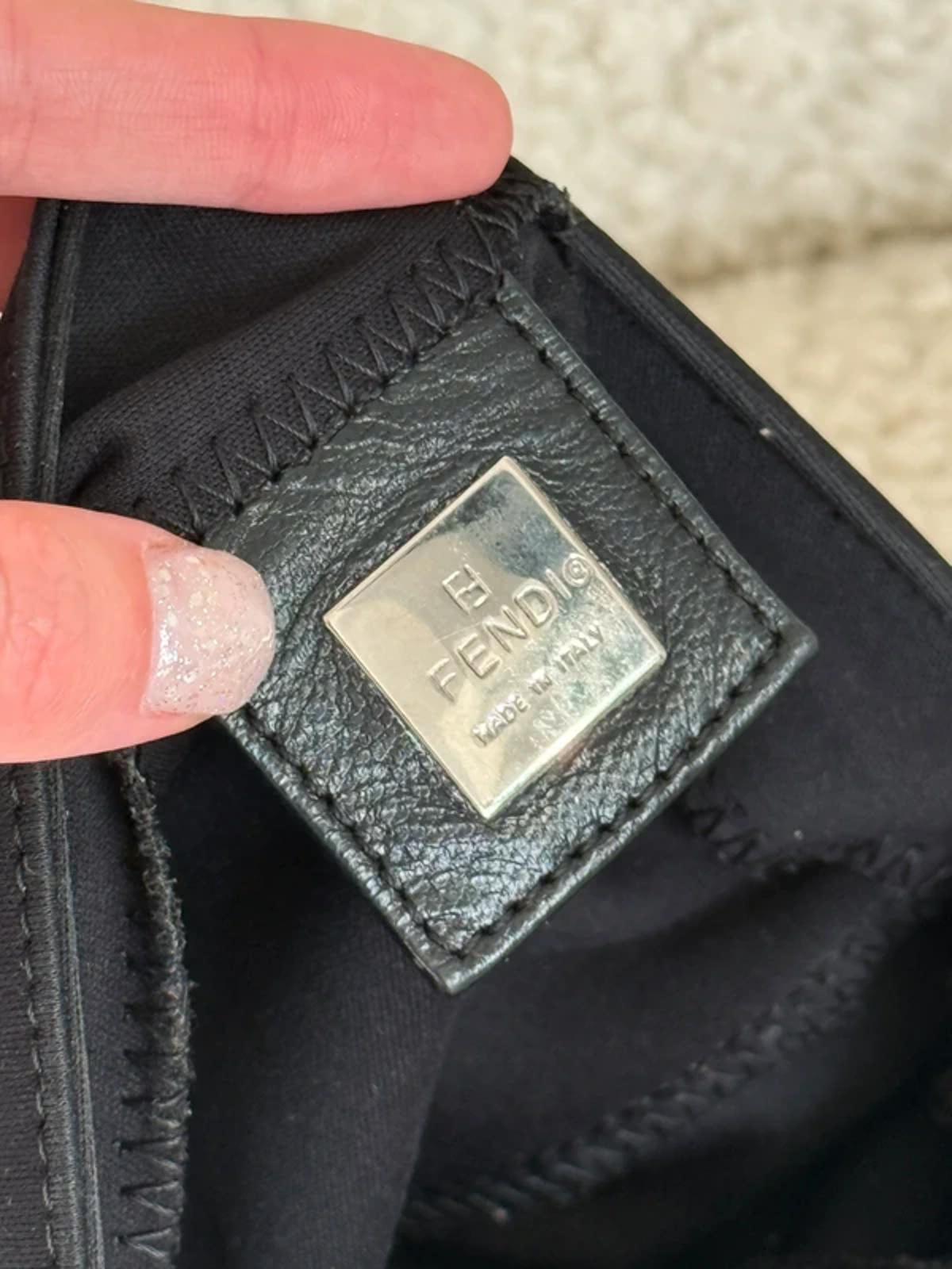 Fendi Large Mama Baguette Shoulder Bag Black Nylon