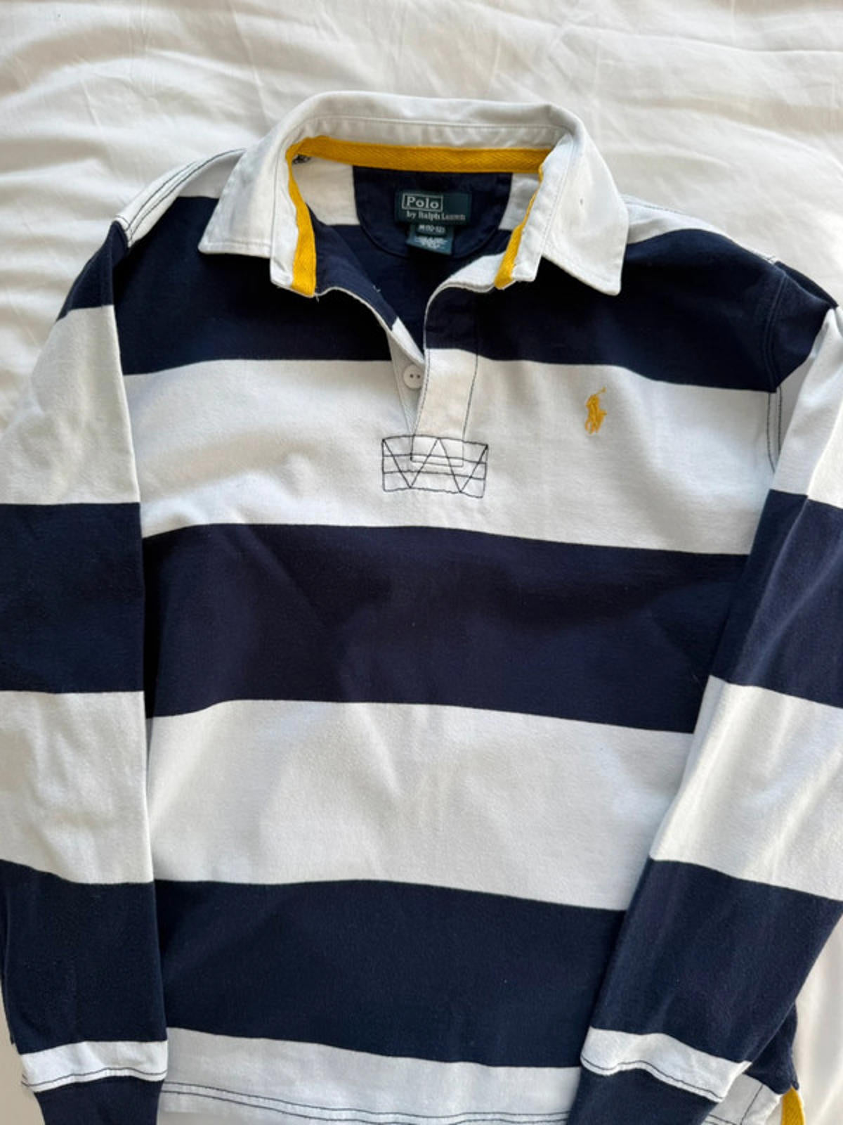 Polo Ralph Lauren navy & white rugby top