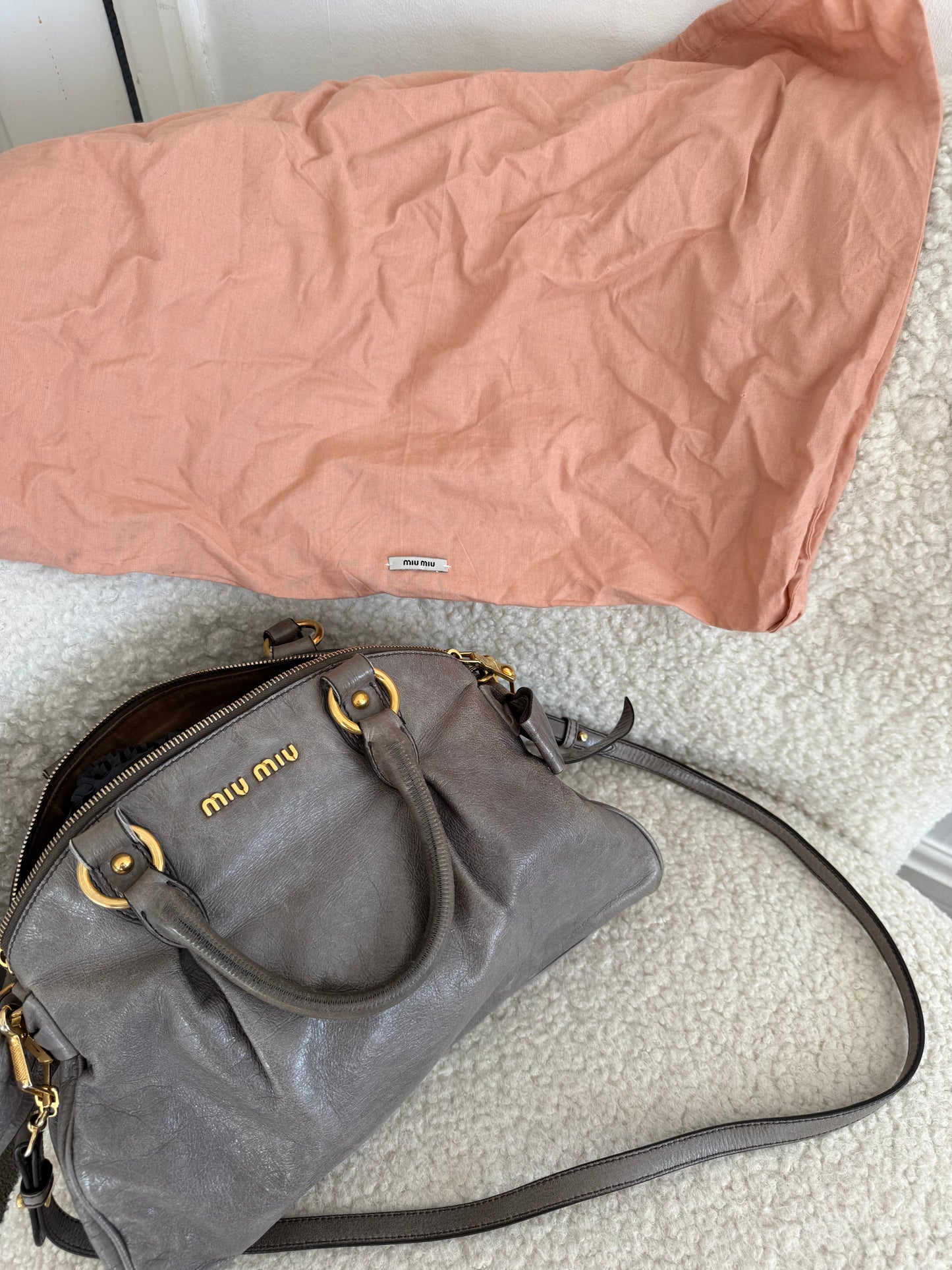 Miu Miu 2-Way Vitello Lux Bow Bag