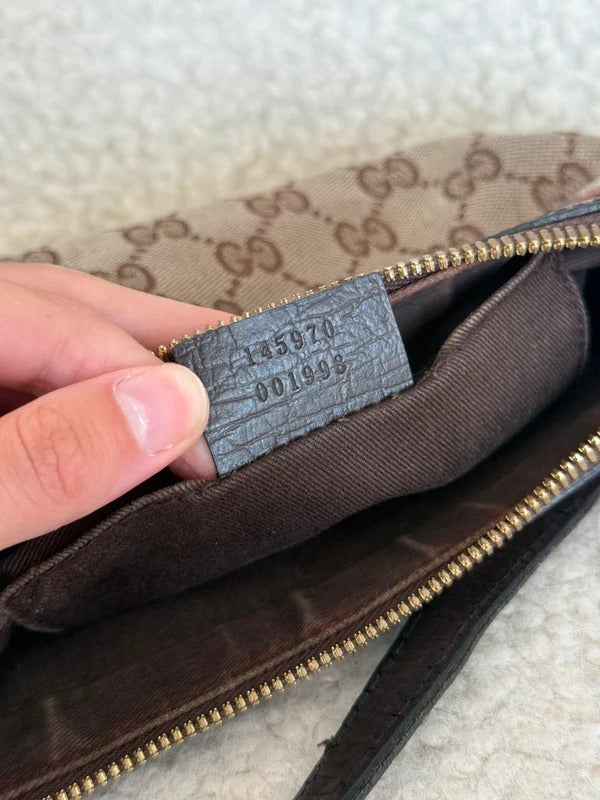 Gucci GG Canvas Web Stripe Pochette Shoulder Bag