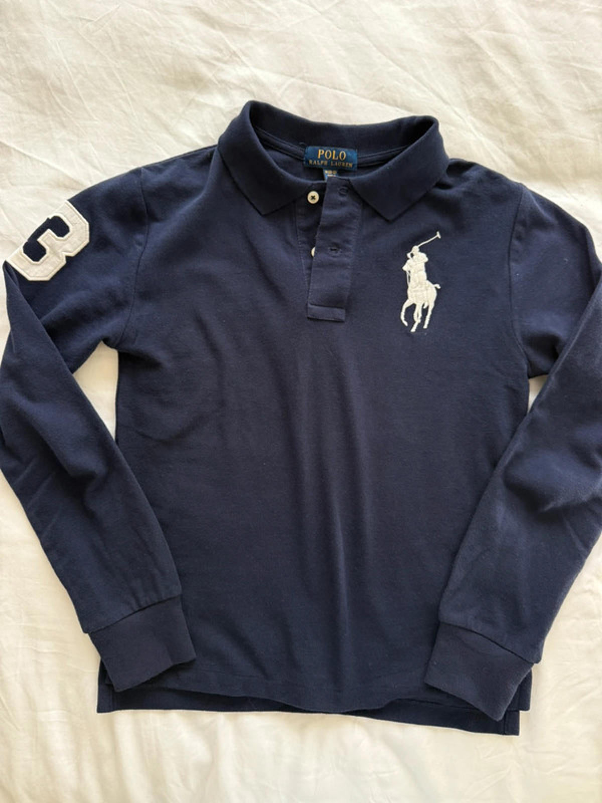Polo Ralph Lauren navy long sleeve polo top
