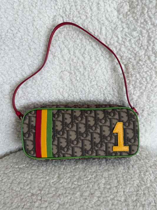 Christian Dior Rasta-Colour Trotter Monogram Mini Pochette Bag
