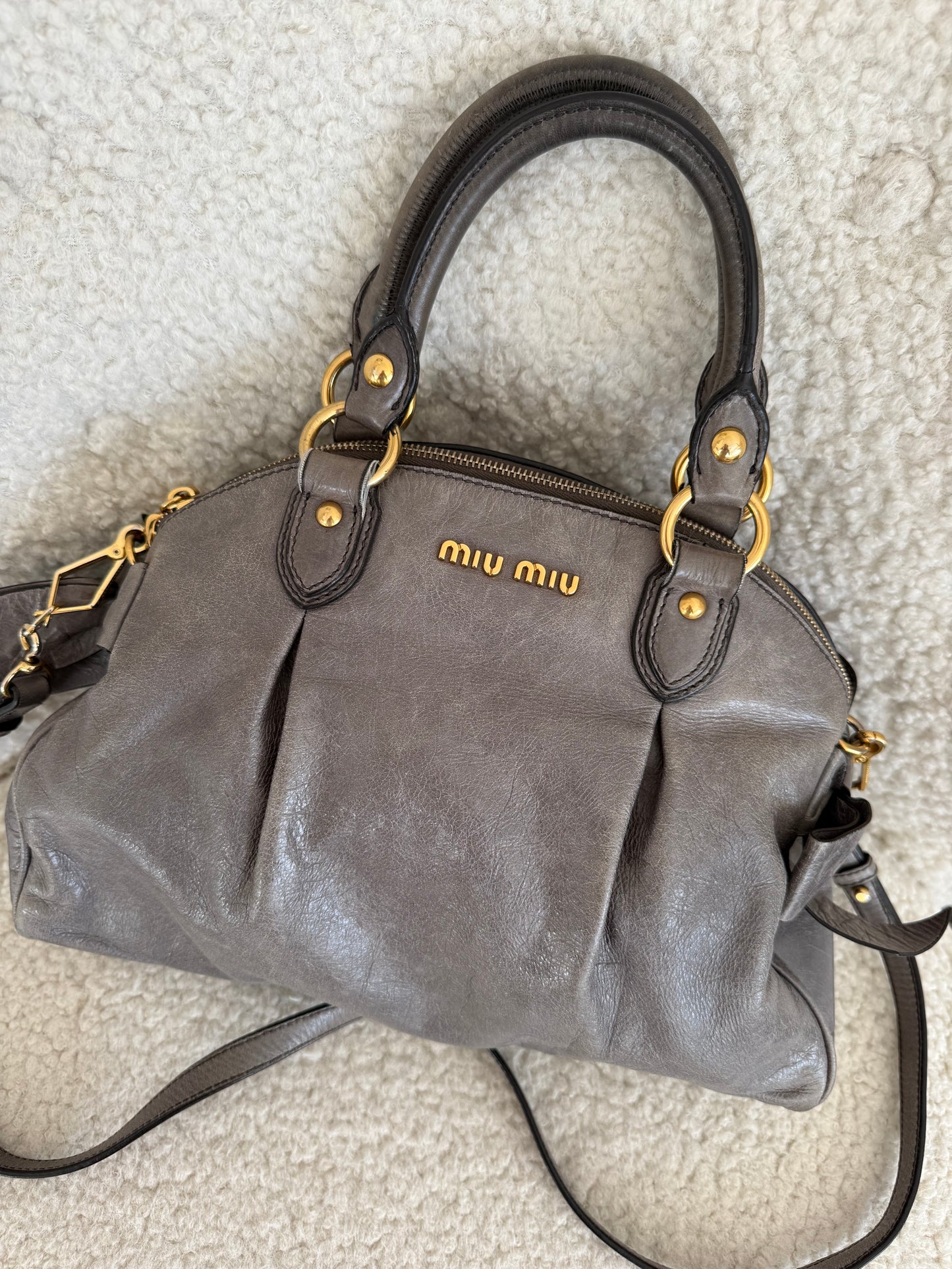 Miu Miu 2-Way Vitello Lux Bow Bag