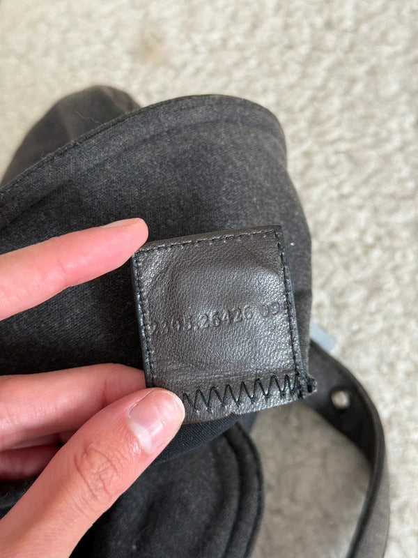 fendi mamma baguette grey jersey shoulder bag