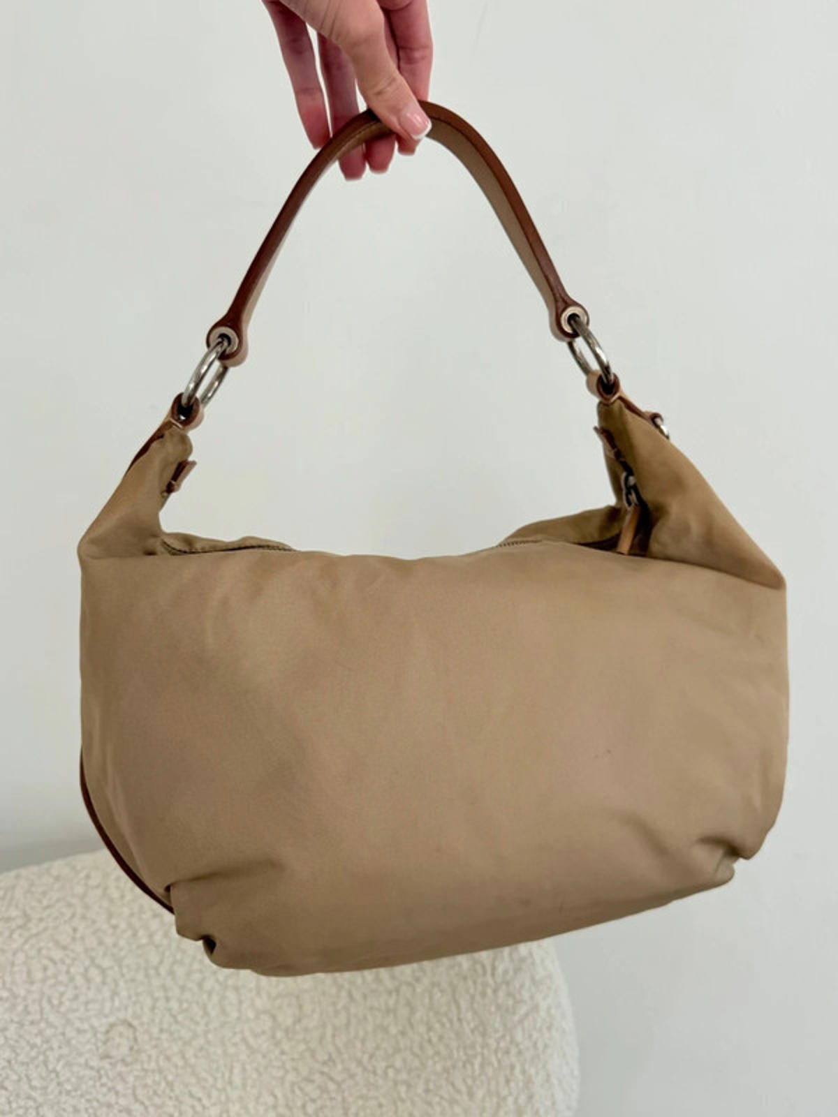 Prada Stencil Logo Hobo Shoulder Bag