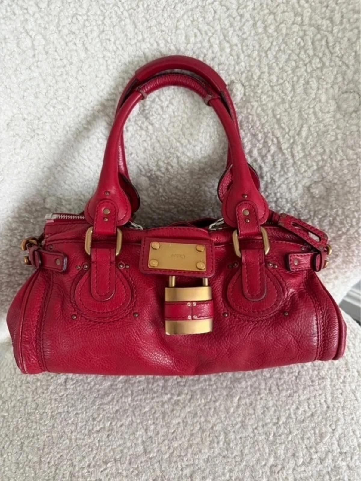 Chloé Paddington leather handbag in red