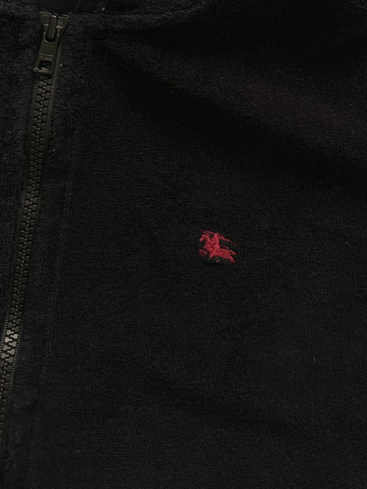 Burberry London Black Velour Zip Hoodie