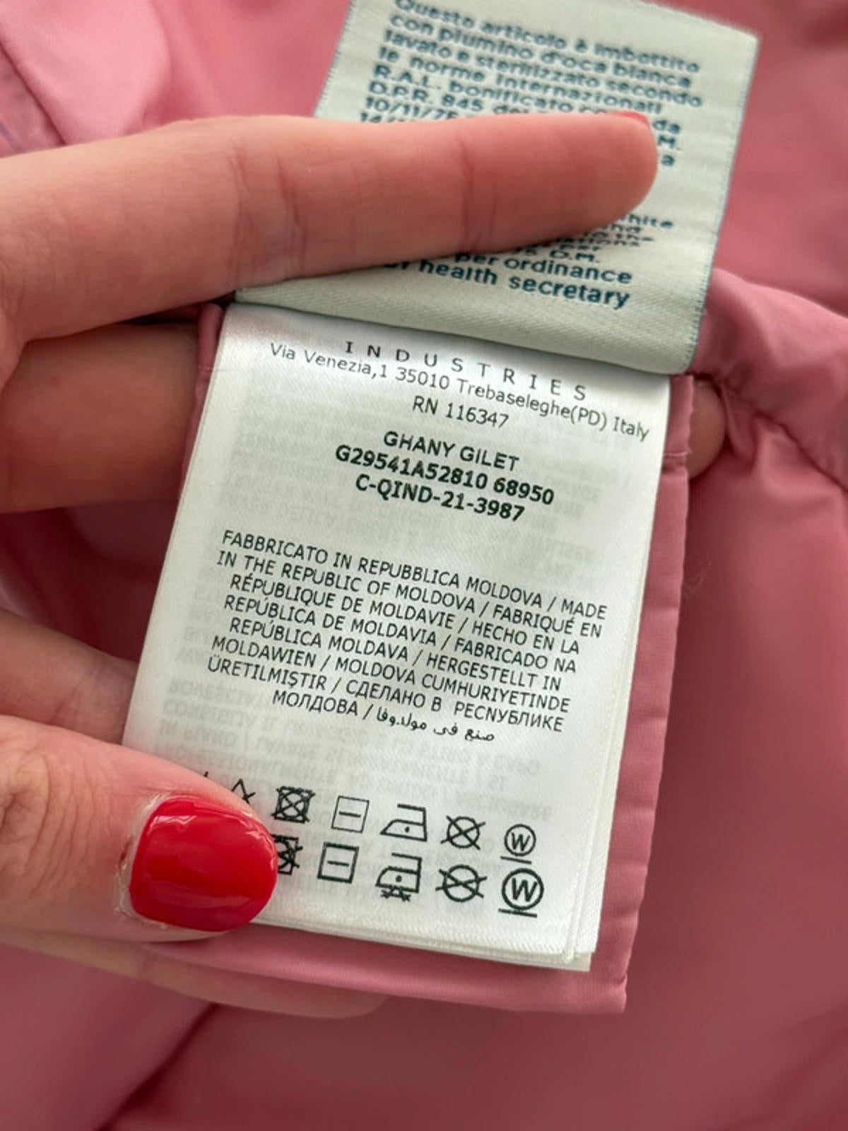 Moncler Ghany Gilet – Dusty Pink