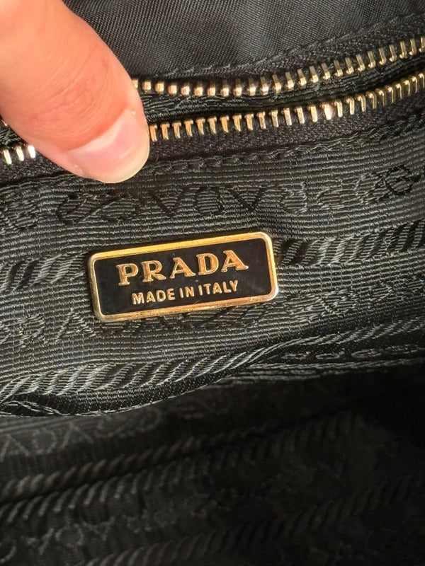prada black nylon shoulder bag