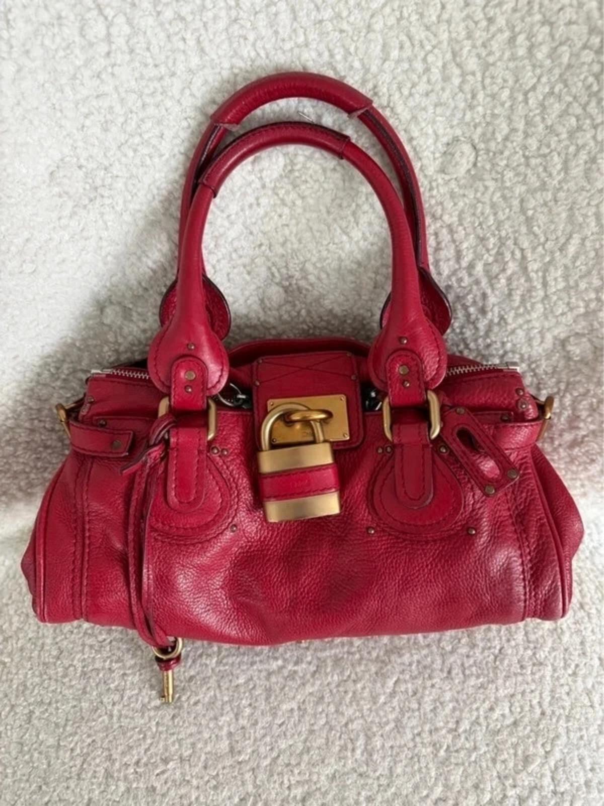 Chloé Paddington leather handbag in red