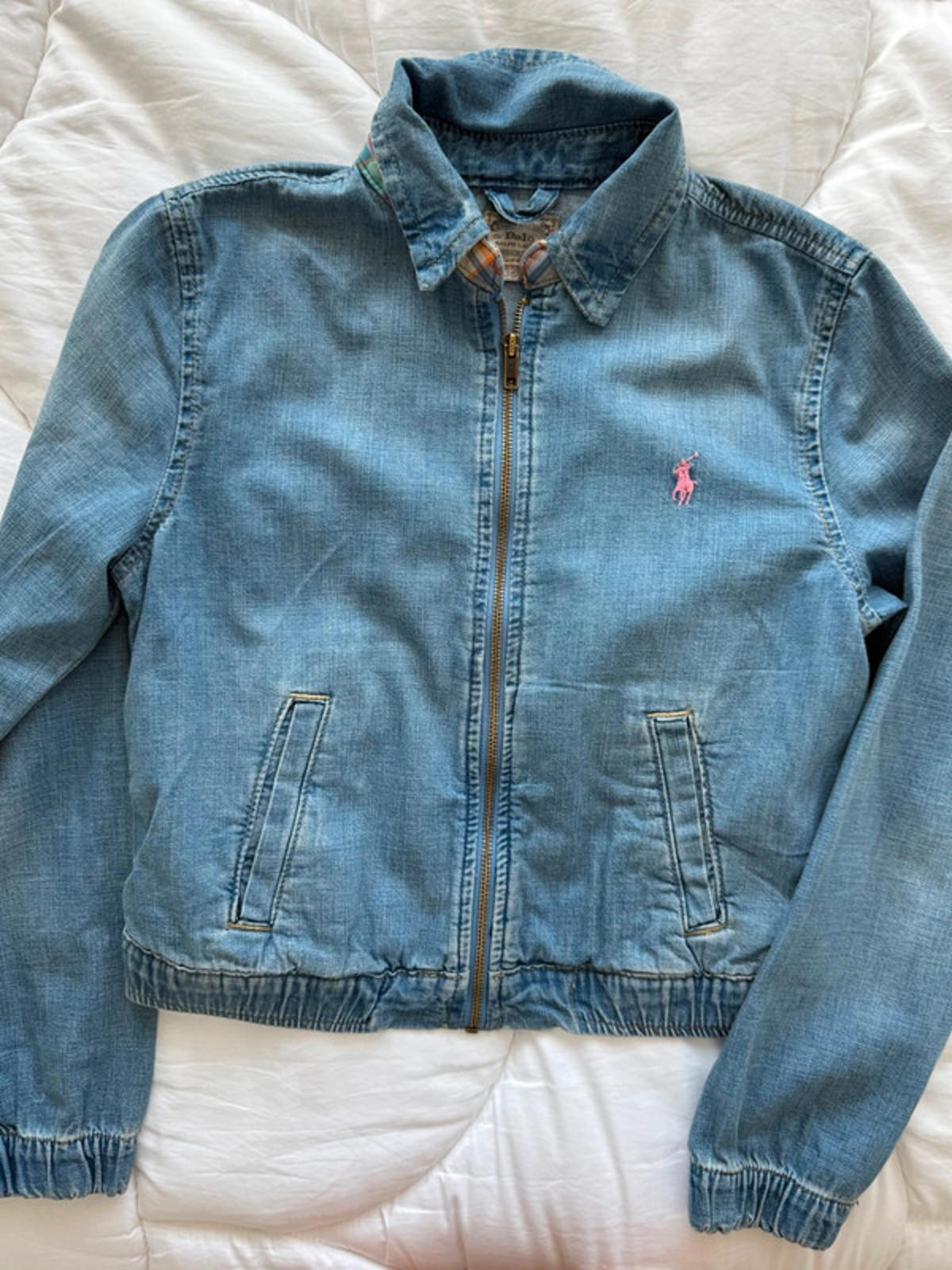 Polo Ralph Lauren cropped denim Harrington bomber jacket