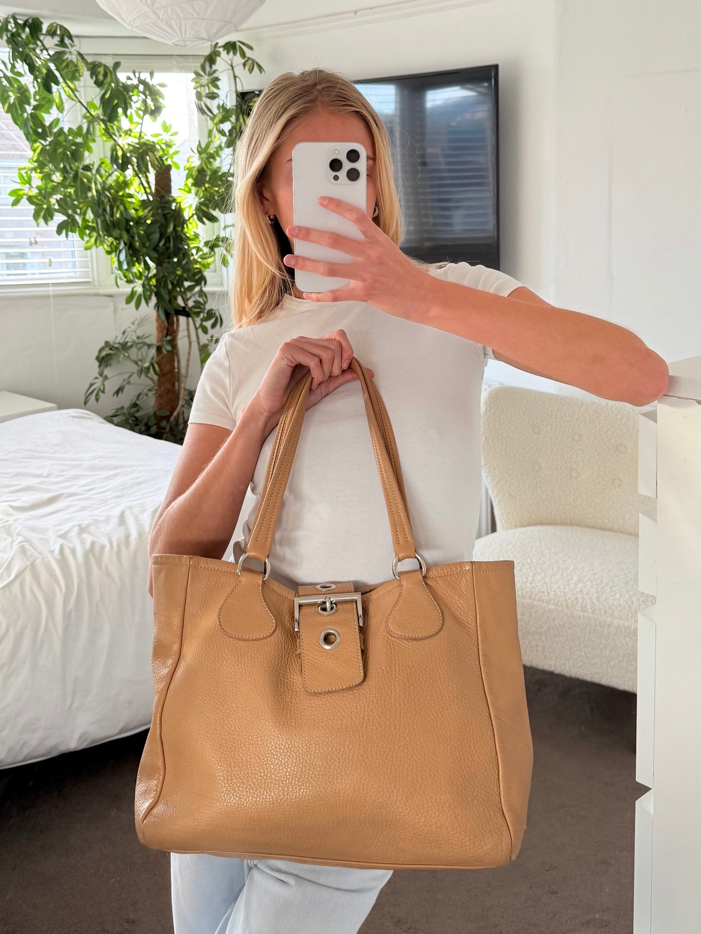 Prada leather tote