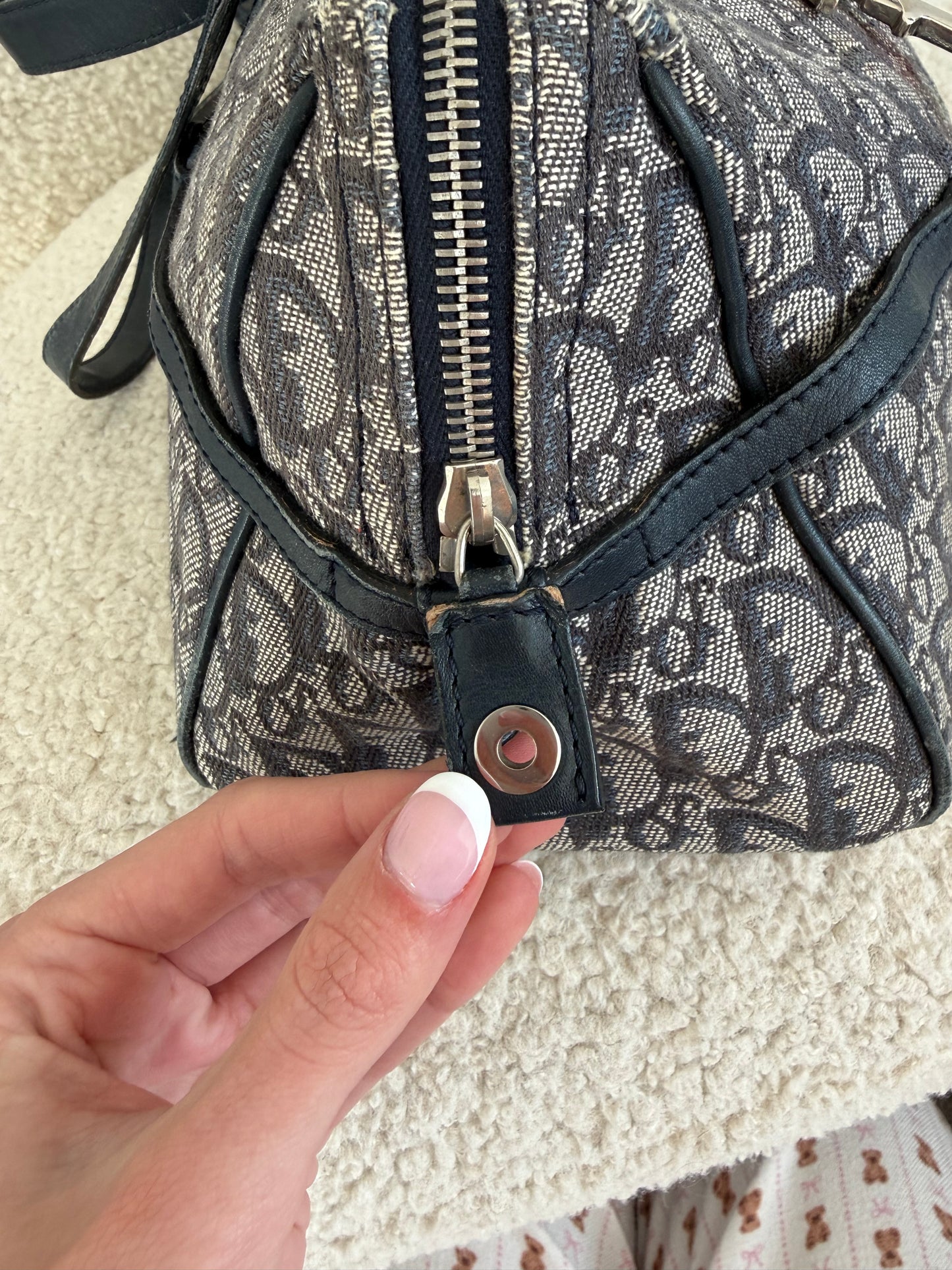 Christian Dior Trotter Oblique Logo Charm Shoulder Bag