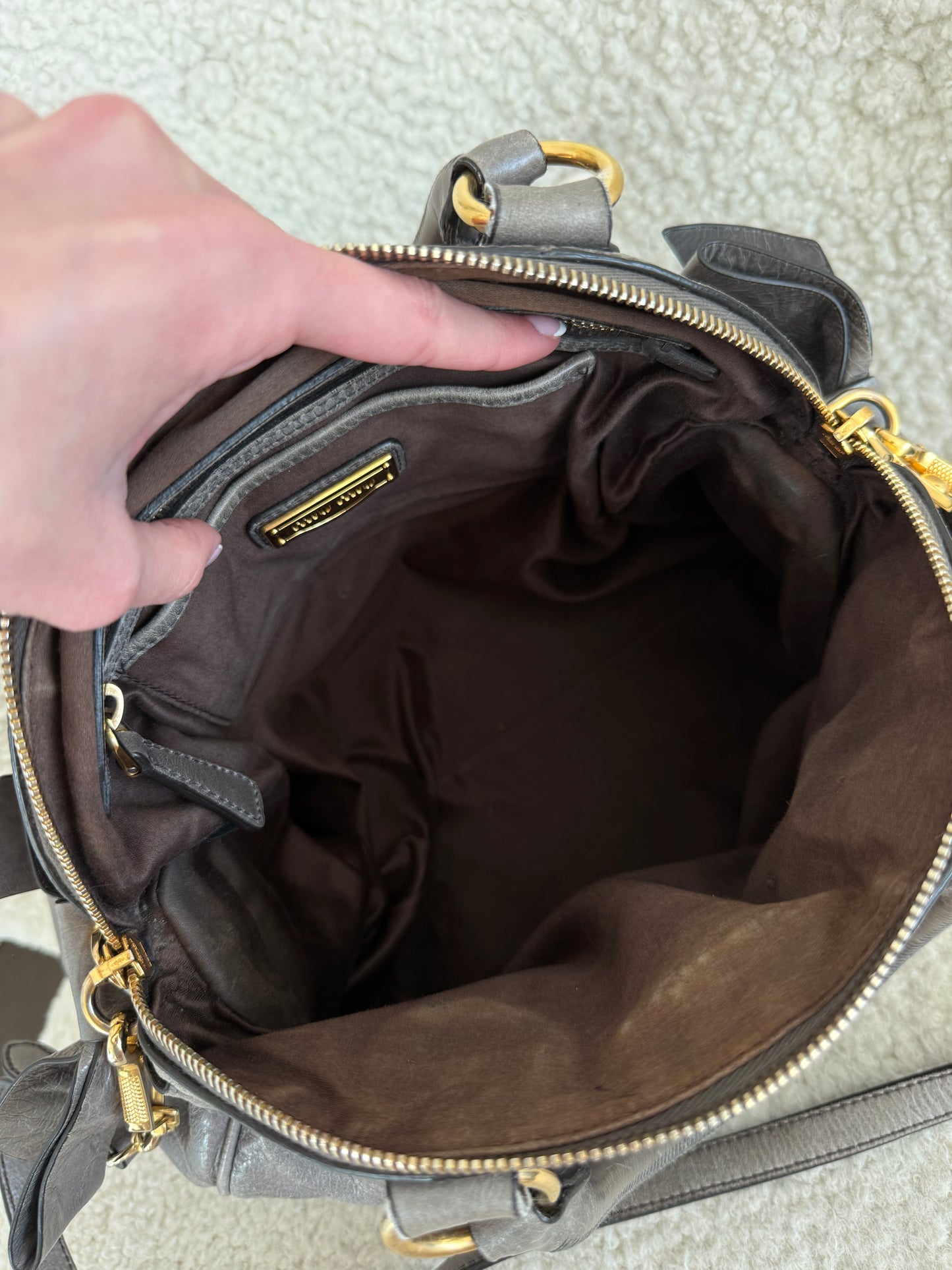 Miu Miu 2-Way Vitello Lux Bow Bag