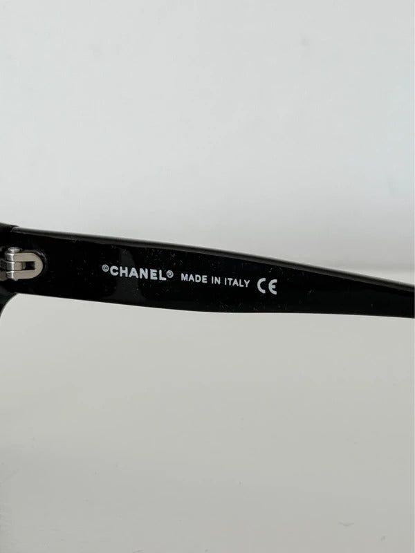 chanel black rectangular sunglasses