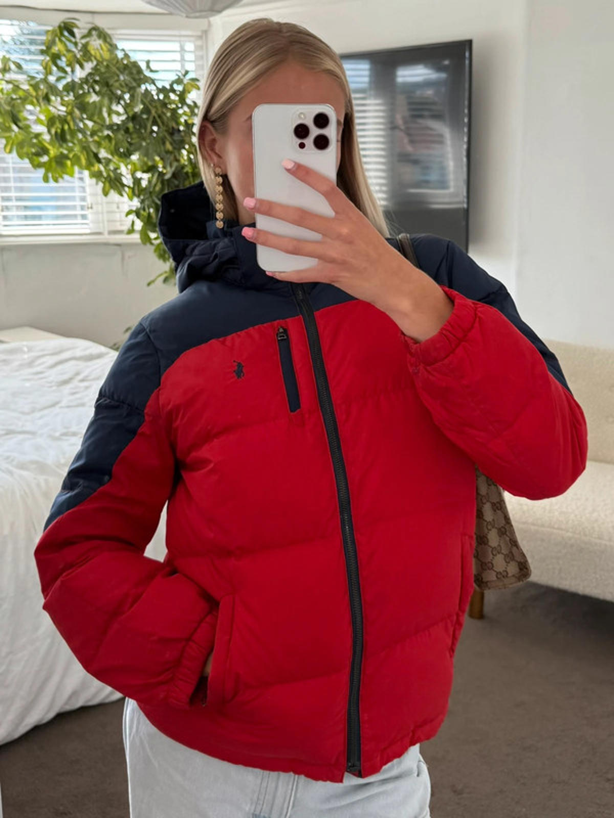 Red & Navy Polo Ralph Lauren Puffer Jacket