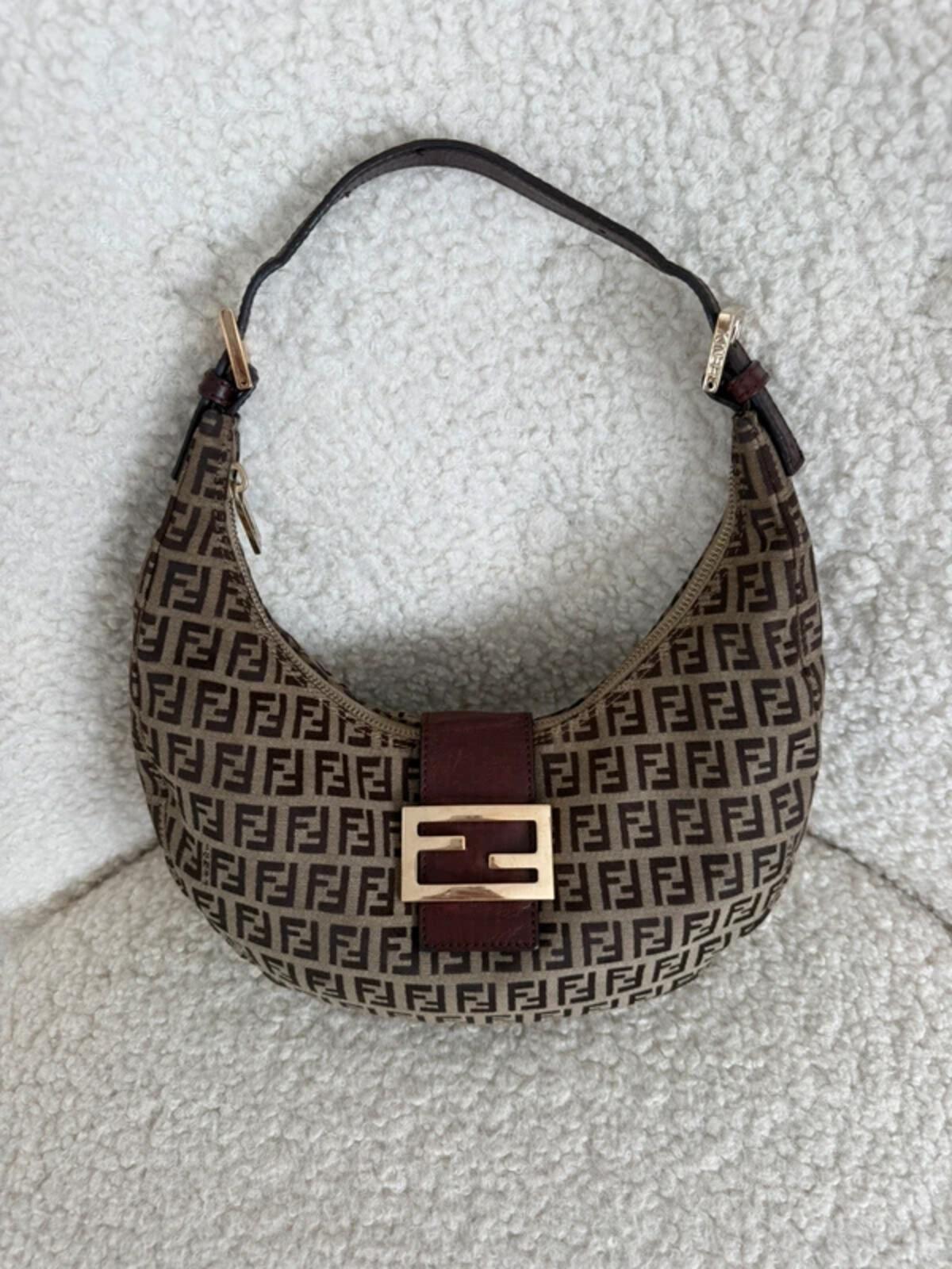fendi zucchino croissant hobo shoulder bag