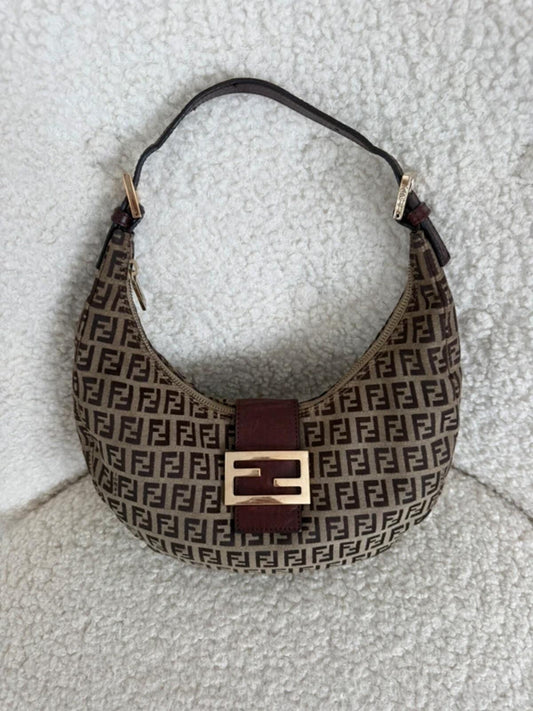 fendi zucchino croissant hobo shoulder bag