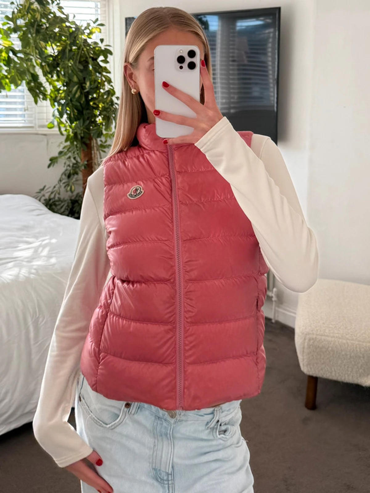Moncler Ghany Gilet – Dusty Pink