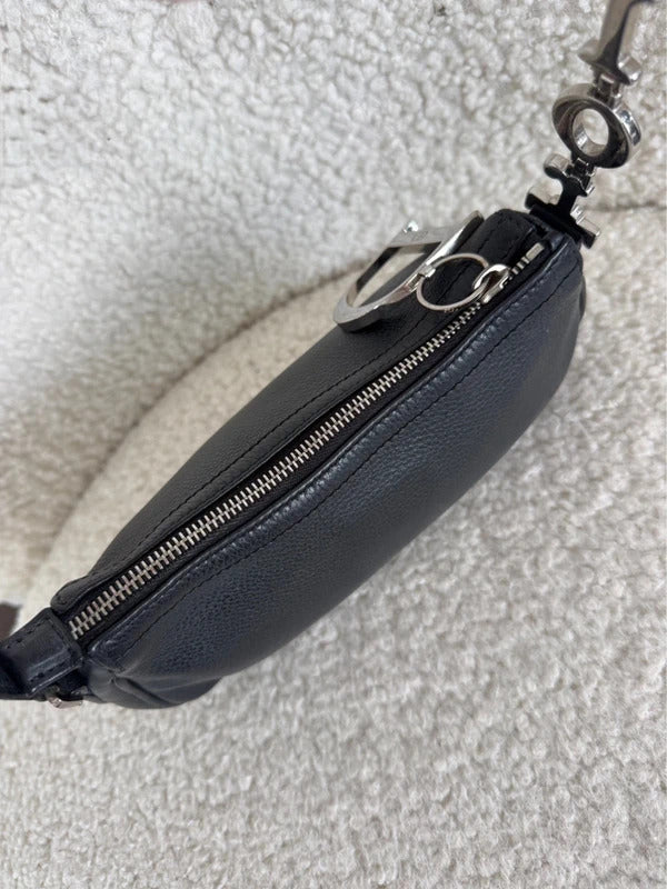 Christian Dior black leather Diorissimo shoulder bag