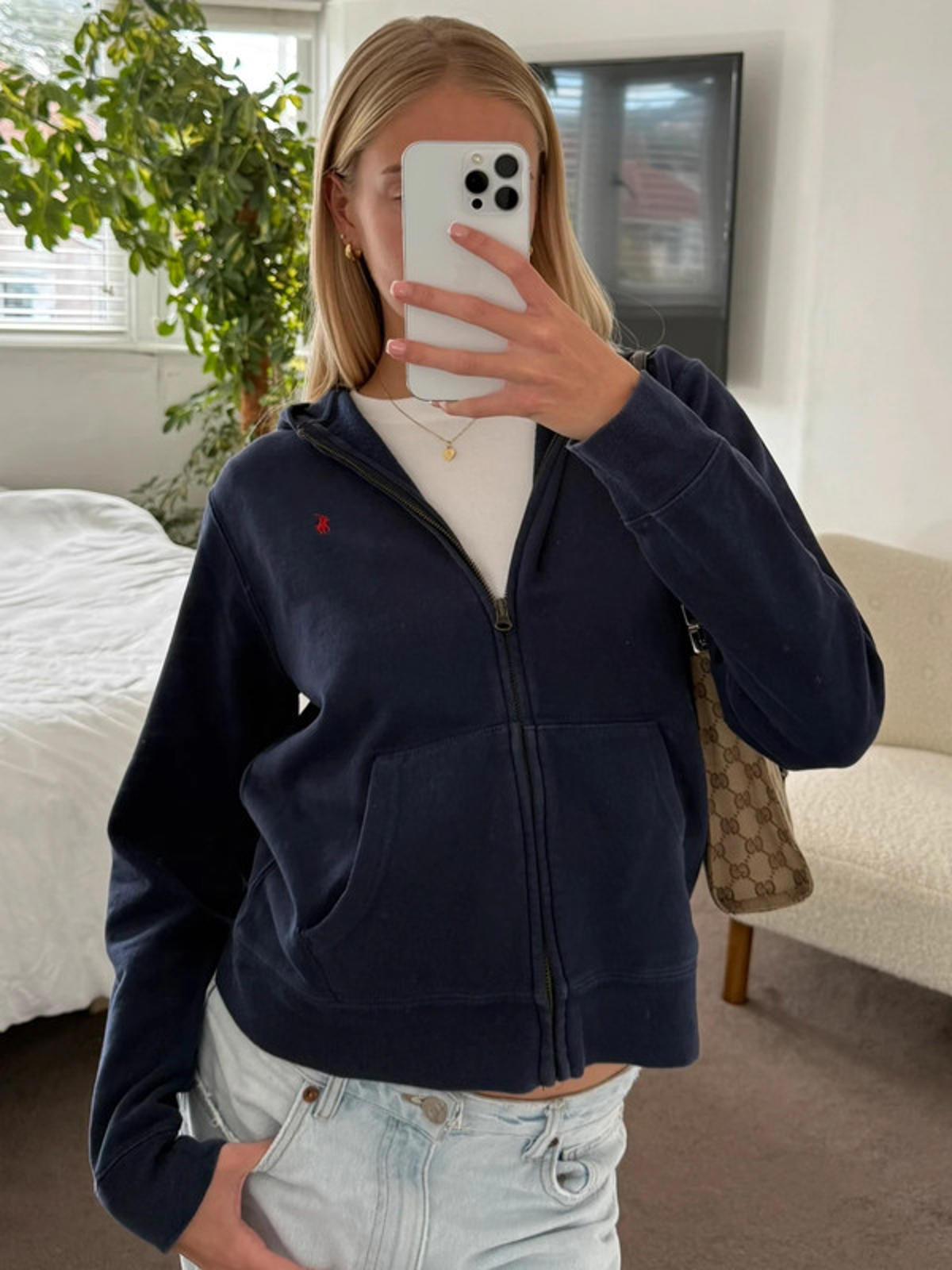 Polo Ralph Lauren navy zip-up hoodie