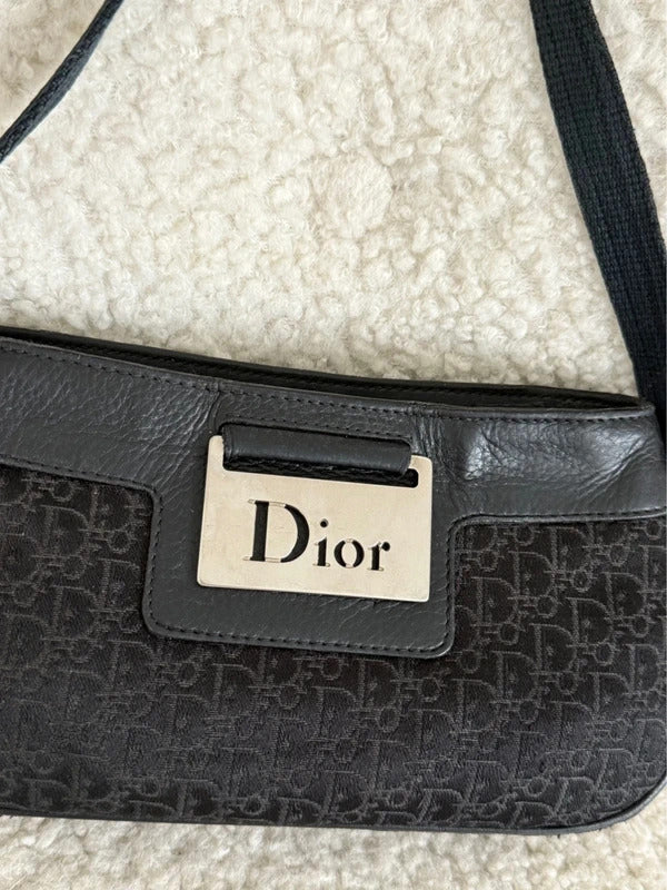dior black trotter monogram mini columbus shoulder bag