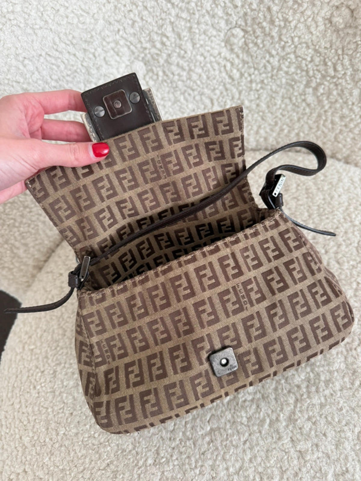 Fendi Mama Zucca monogram baguette shoulder bag