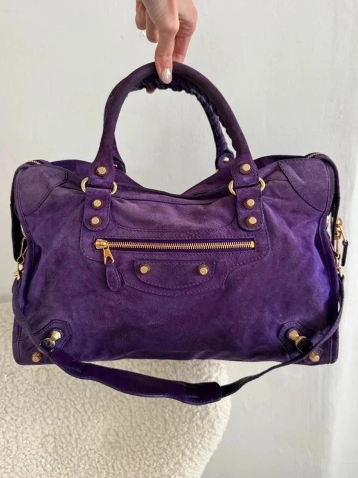 Balenciaga Giant 12 Motorcycle City bag in Ultra Violet suede
