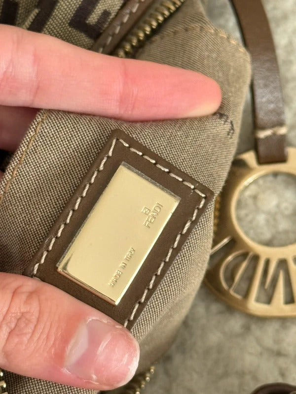 fendi zucca mini shoulder bag brown